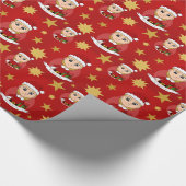 Eigen kerstmeisjes cartoon verpakkingspapier cadeaupapier (Hoek)