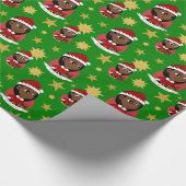 Eigen kerstmeisjes cartoon verpakkingspapier cadeaupapier (Hoek)