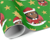 Eigen kerstmeisjes cartoon verpakkingspapier cadeaupapier (Rol Hoek)