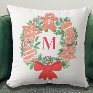 Eigen kerstmenmonogram kussen