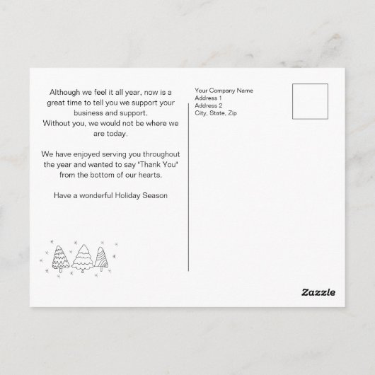 Eigen kerstmis - Bedankt voor je berichten Briefkaart (Achterkant)