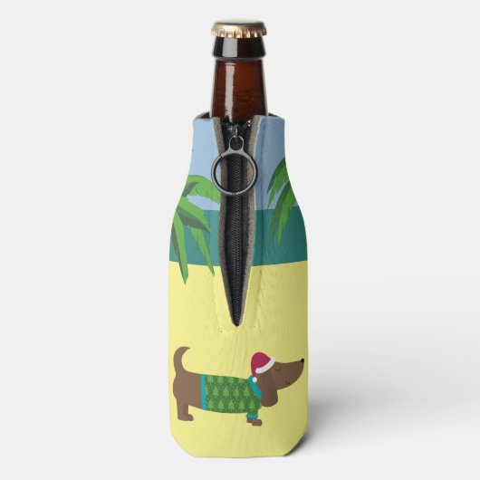 Eigen kerstmis in juli flesjeskoeler (Fles Achterkant)