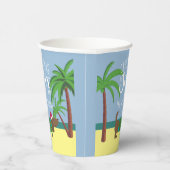 Eigen kerstmis in juli Square Paper Coaste Papieren Bekers (Rechts)