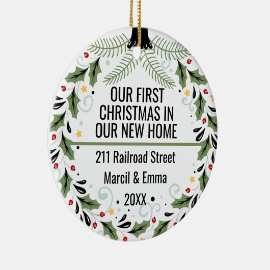 Eigen kerstmis in ons nieuwe startpunt 2022 keramisch ornament (Rechts)