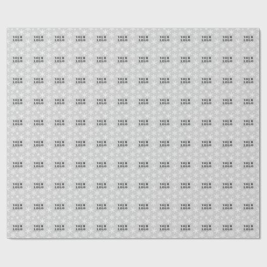 Eigen kerstmis SilverGrey Snowflake Logo Cadeaupapier (Vlak)