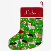 Eigen kerstnaam Corgi Dogs Kleine Kerstsok (Achterkant)