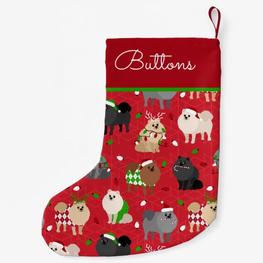 Eigen kerstnaam Pomeranian Kleine Kerstsok (Achterkant)