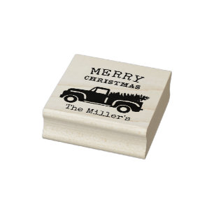 Eigen kerstnamenaam Boerderij Vrachtwagen Rubberstempel
