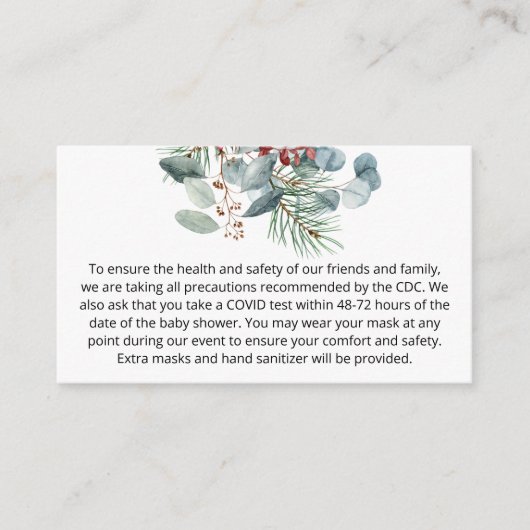 Eigen kerstnotities voor Evergreen Informatiekaartje (Voorkant)