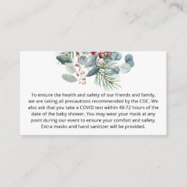 Eigen kerstnotities voor Evergreen Informatiekaartje