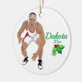 Eigen kerstornament White - rood Keramisch Ornament (Links)