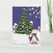 Eigen kerstparadise pinguïn feestdagen kaart (Voorkant)