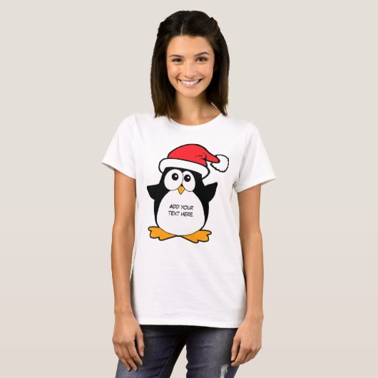 Eigen kerstpinguïn t-shirt (Voorkant volledig)