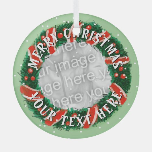 Eigen kerstrand aangepaste foto Glass Glas Ornament (Voorkant)