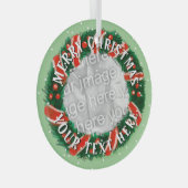 Eigen kerstrand aangepaste foto Glass Glas Ornament (Voorkant Rechts)