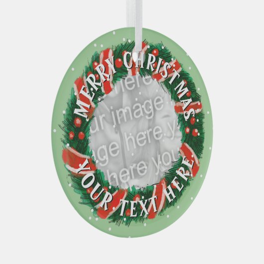 Eigen kerstrand aangepaste foto Glass Glas Ornament (Voorkant Rechts)