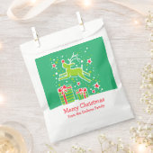 Eigen kerstrendierrode, groene cadeautassen bedankzakje (Geknipt)