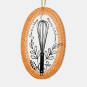 Eigen kerstsierbloem met gekleurde whisky keramisch ornament (Links)