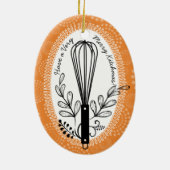 Eigen kerstsierbloem met gekleurde whisky keramisch ornament (Achterkant)