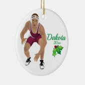 Eigen kerstsiermaroon keramisch ornament (Rechts)