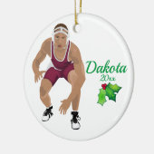 Eigen kerstsiermaroon keramisch ornament (Links)