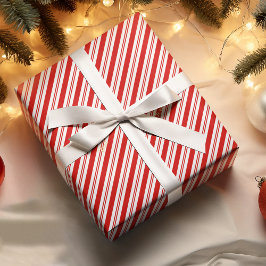 Eigen kerstsnoepriet rode strepes Gold-tekst Cadeaupapier