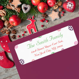 Eigen kerstsnowflakes Retouradreslabel Etiket