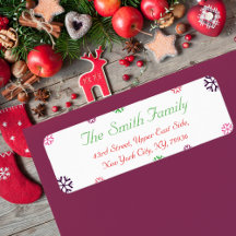 Eigen kerstsnowflakes Retouradreslabel