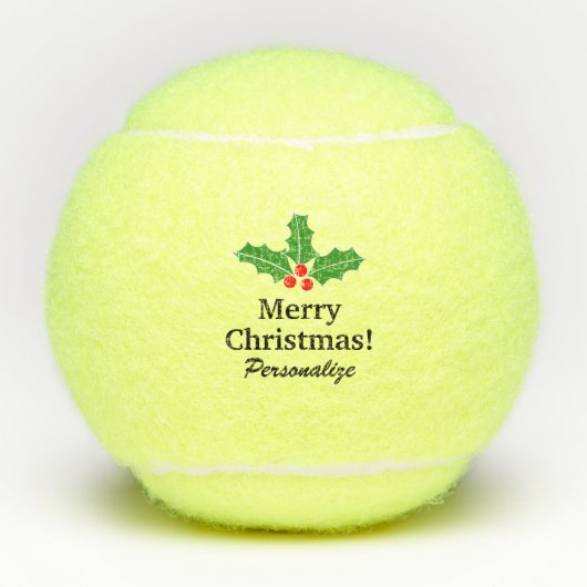 Eigen kersttennisballen met holleaf logo tennisballen (Voorkant)