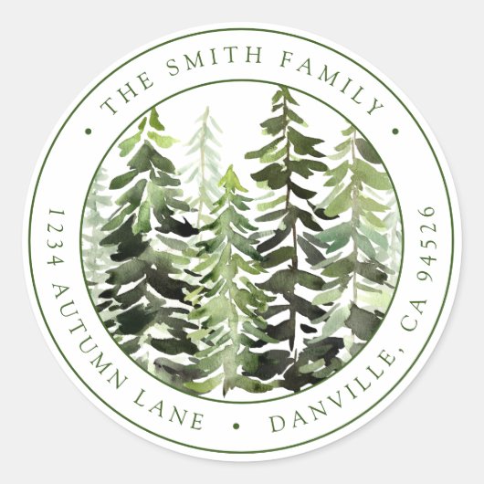 Eigen kerstterugzendlabel ronde sticker (Voorkant)