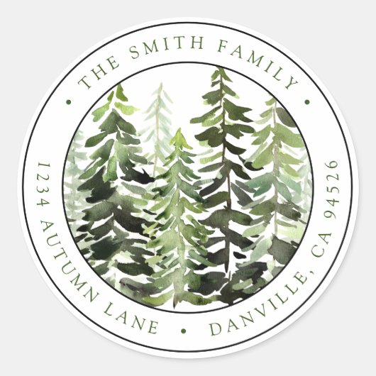 Eigen kerstterugzendlabel ronde sticker (Voorkant)