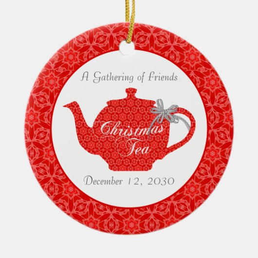 Eigen kersttheepartijenkeepaardje keramisch ornament (Voorkant)