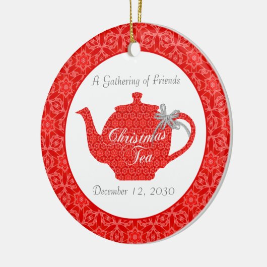 Eigen kersttheepartijenkeepaardje keramisch ornament (Links)