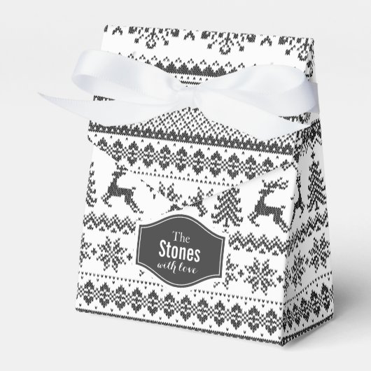 Eigen kersttrui met zwarte kerst bedankdoosjes (Voorkant Zijde)