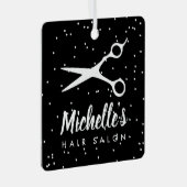 Eigen kerstversiering met kapsalon metalen ornament (Voorkant Rechts)