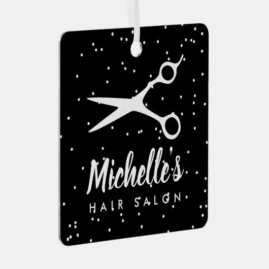 Eigen kerstversiering met kapsalon metalen ornament (Voorkant Rechts)