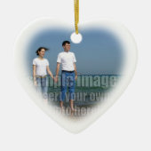 Eigen kerstversiering met rode en witte snoepriet keramisch ornament (Voorkant)