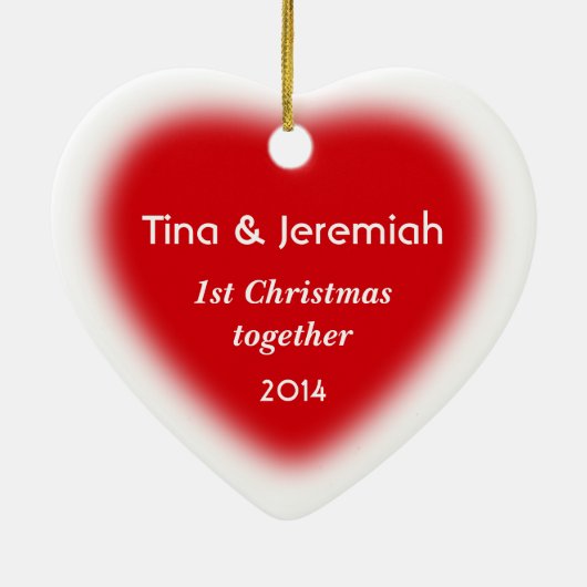 Eigen kerstversiering met rode en witte snoepriet keramisch ornament (Achterkant)