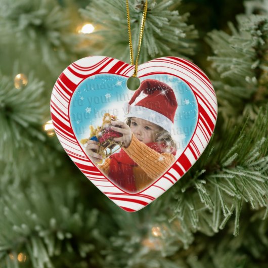 Eigen kerstversiering met rode en witte snoepriet keramisch ornament (Boom)