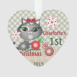 Eigen kerstversiering voor babymeisjes ornament