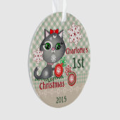 Eigen kerstversiering voor babymeisjes ornament (voorkant)