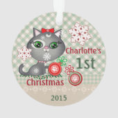 Eigen kerstversiering voor babymeisjes ornament (achterkant)