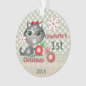 Eigen kerstversiering voor babymeisjes ornament (voorkant)