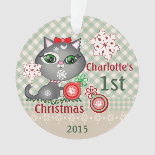 Eigen kerstversiering voor babymeisjes ornament (voorkant)