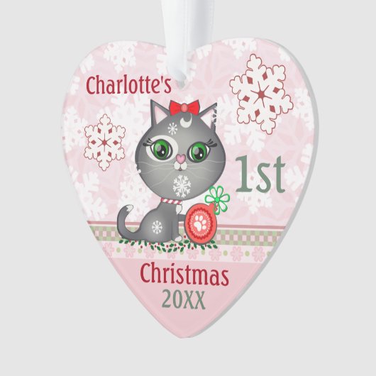 Eigen kerstversiering voor babymeisjes ornament (voorkant)