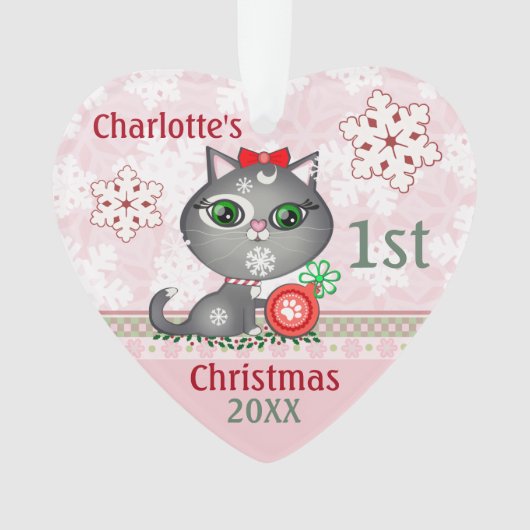 Eigen kerstversiering voor babymeisjes ornament (voorkant)