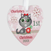 Eigen kerstversiering voor babymeisjes ornament (voorkant)