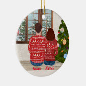 Eigen kerstversiering voor stellen keramisch ornament (Rechts)