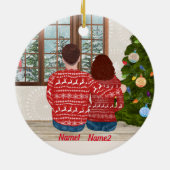 Eigen kerstversiering voor stellen keramisch ornament (Achterkant)