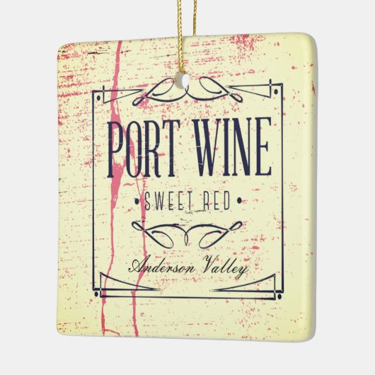 Eigen kerstwijnhaven keramisch ornament (Links)
